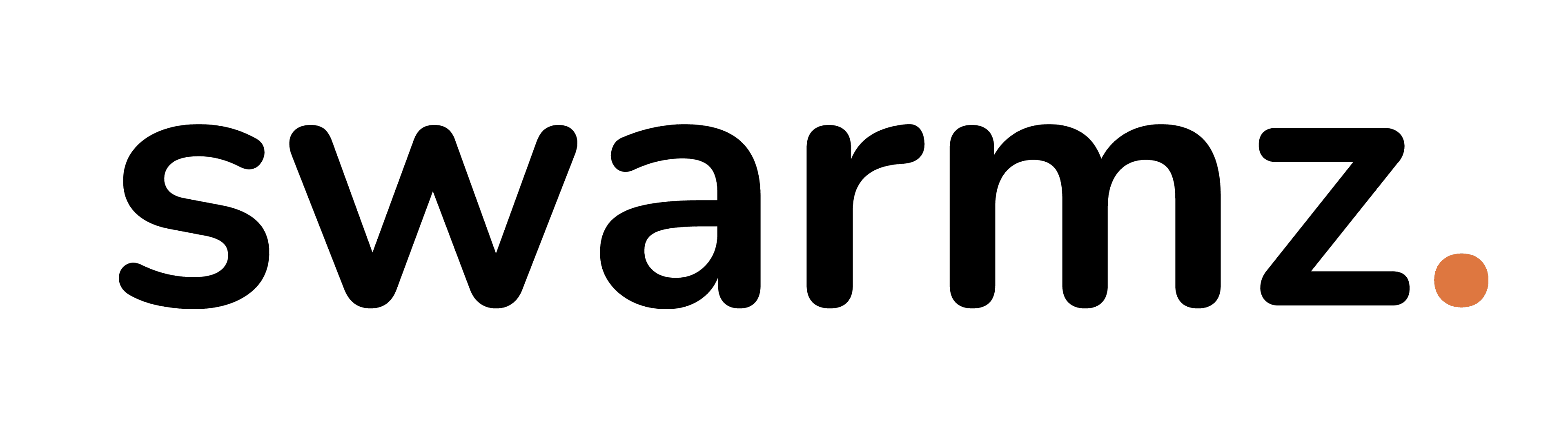 Swarmz black text · orange dot