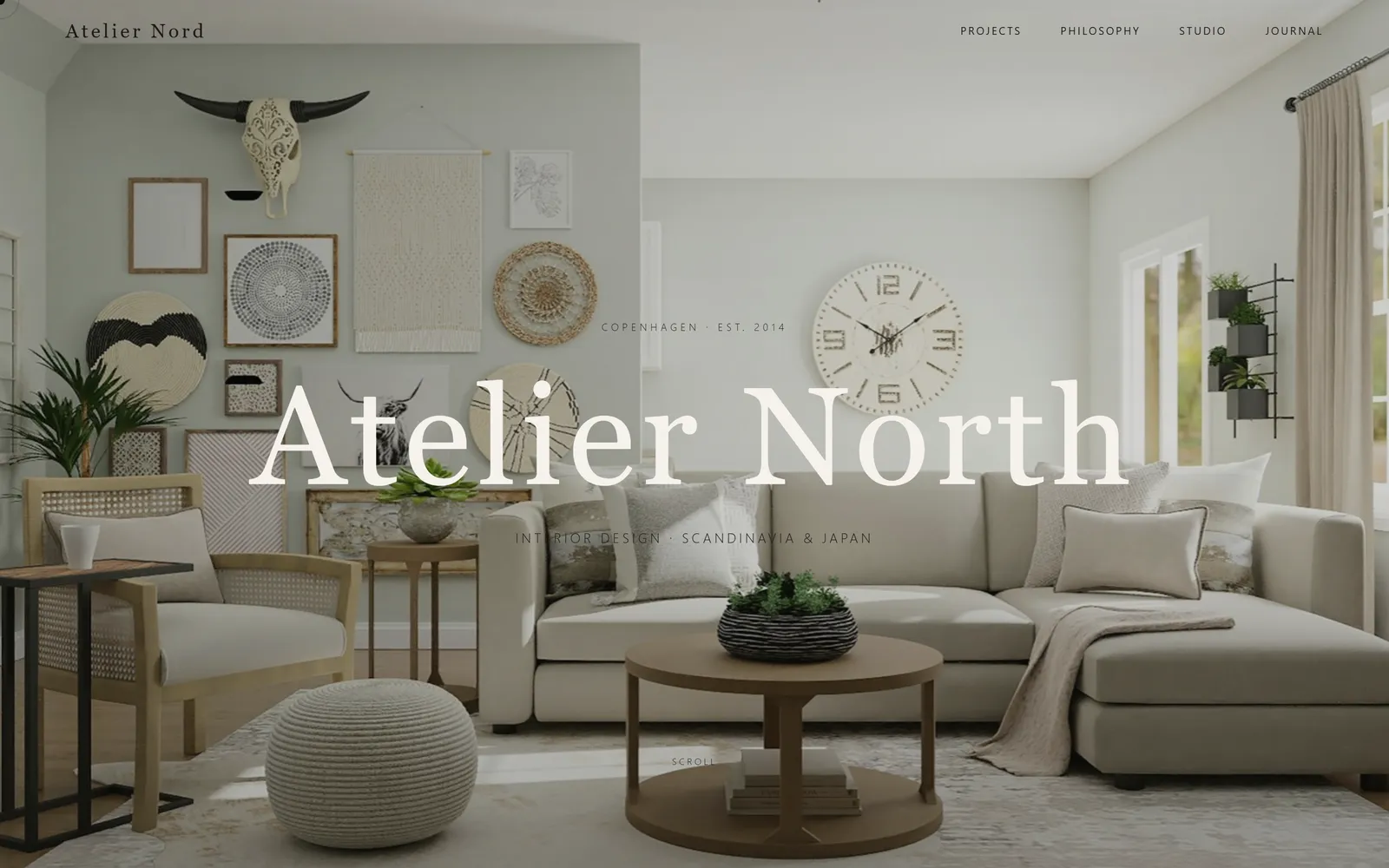 Atelier North, a interior design studio template built with Swarmz