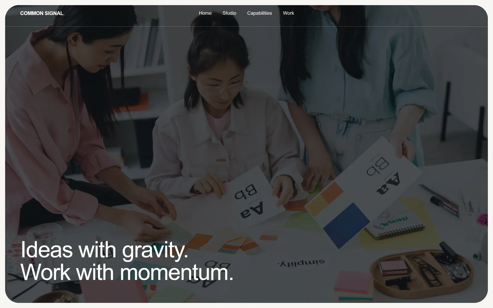 Common Signal — Creative agency, built with Swarmz
