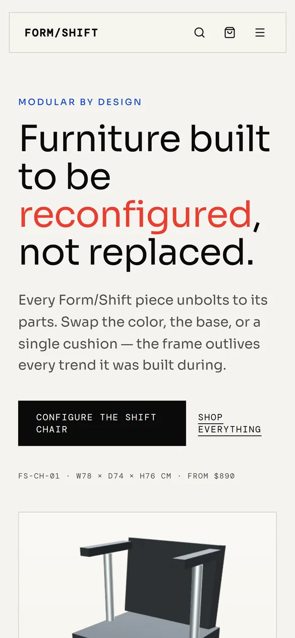 Form/Shift on a phone