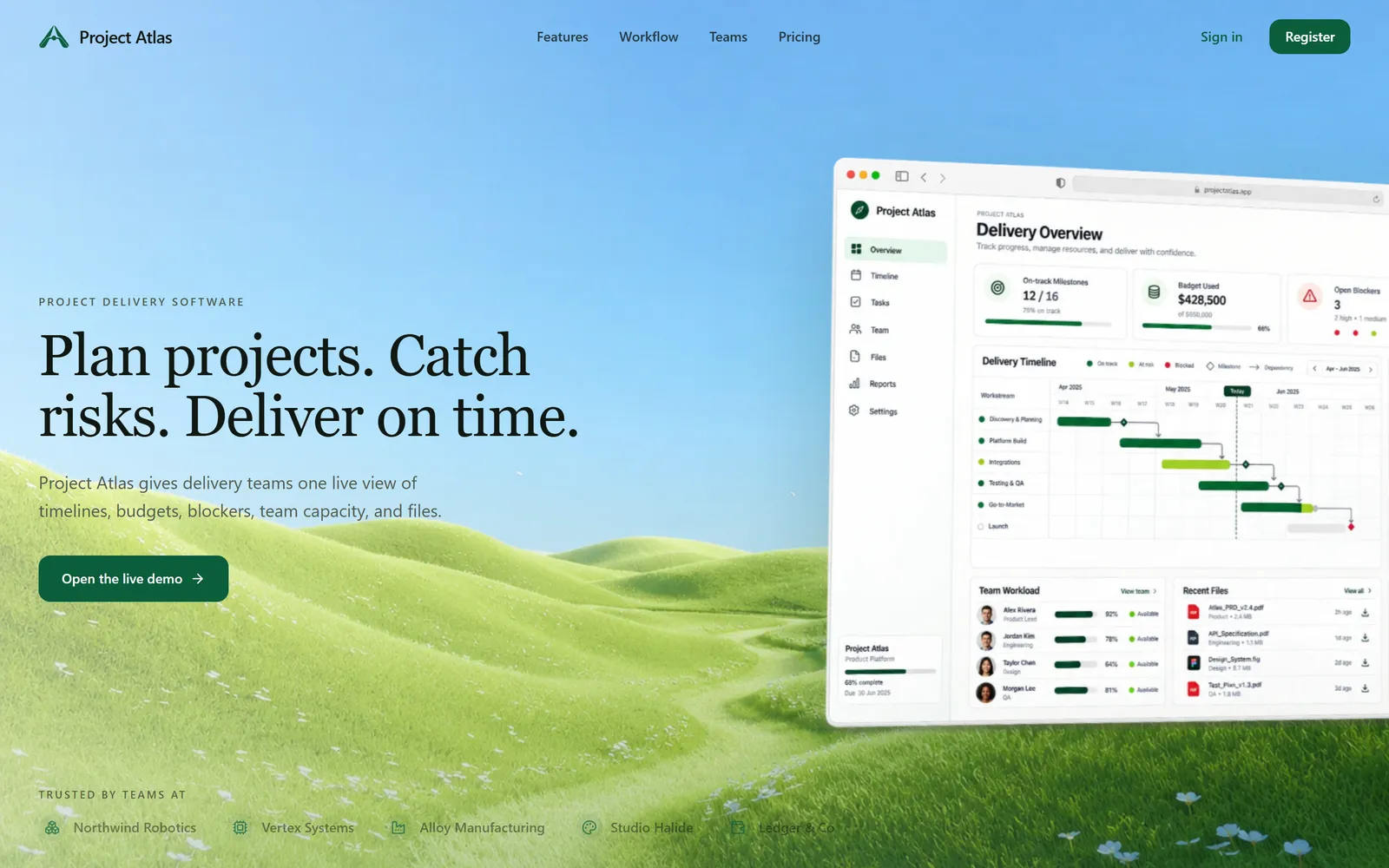 Project Atlas, a project delivery platform template built with Swarmz