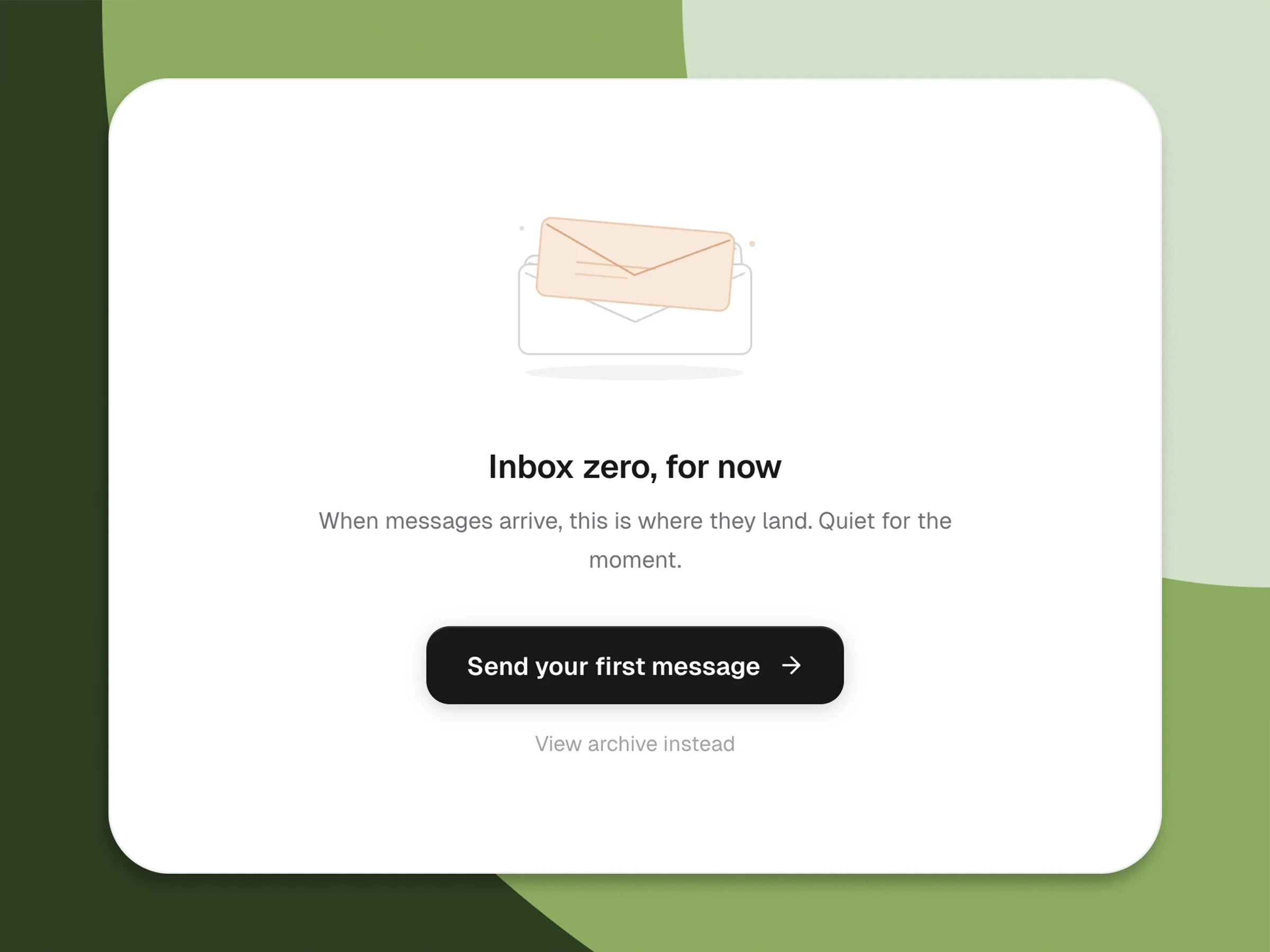 An empty-state screen with illustration and a single CTA