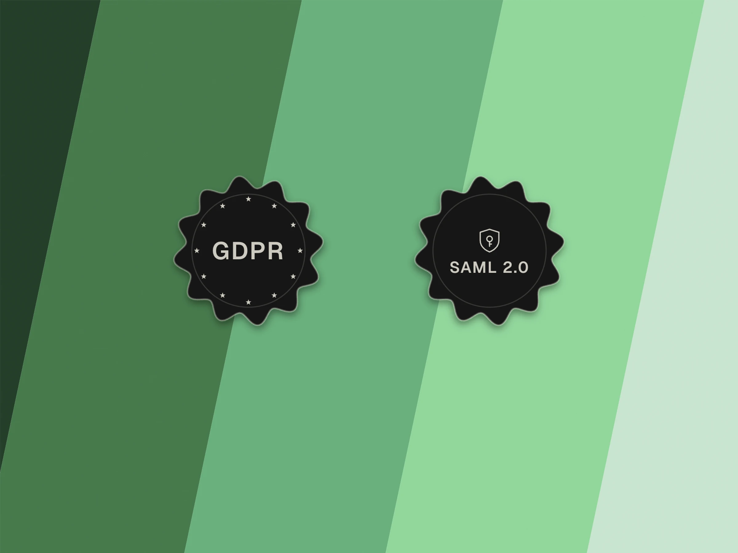 A security review with controls passed and certification badges